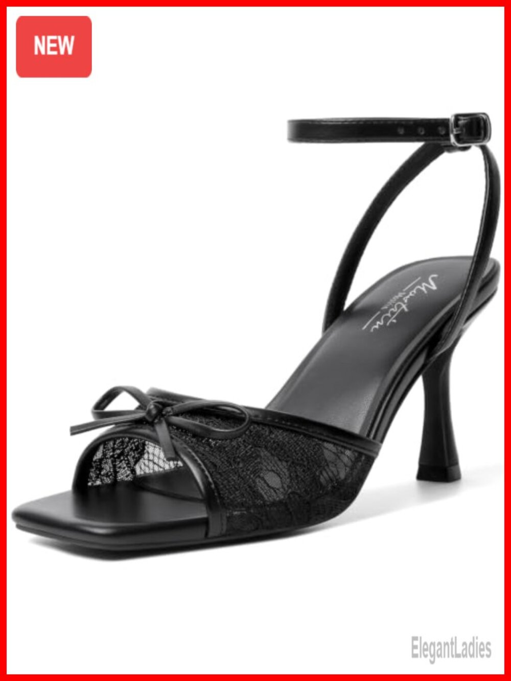 Women's Chunky Heel Strappy Sandals Open Square Toe Ankle Strap Party Wedding
